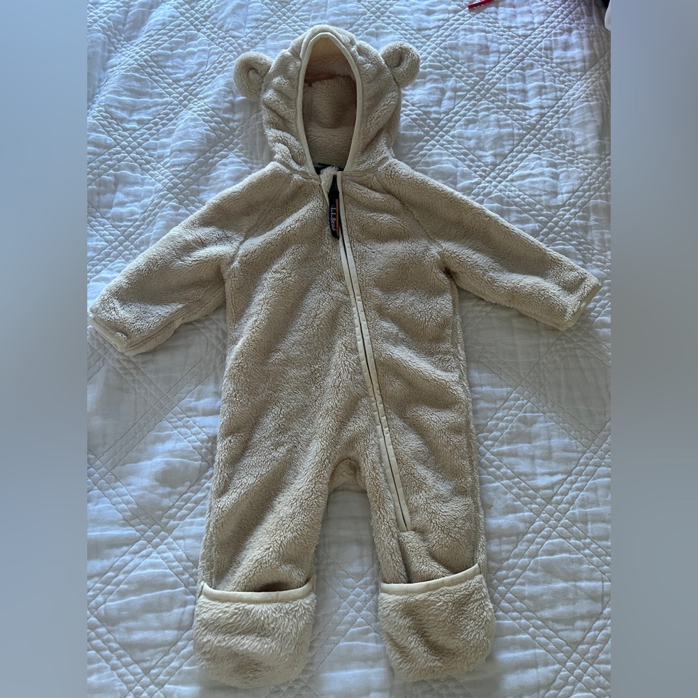 L.L. Bean Cream Baby Bear Snowsuit